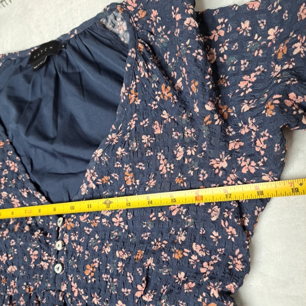 Hatch Collection The Kelsey Maternity Ruffled Dress Painted Floral Size 0 - Picture 11 of 16